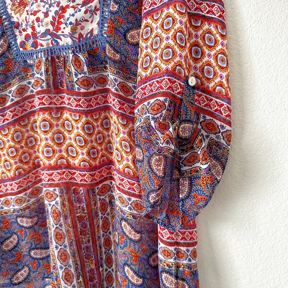 Fig and Flower | Boho Mixed Print Tunic Top Size Small - Picture 8 of 10